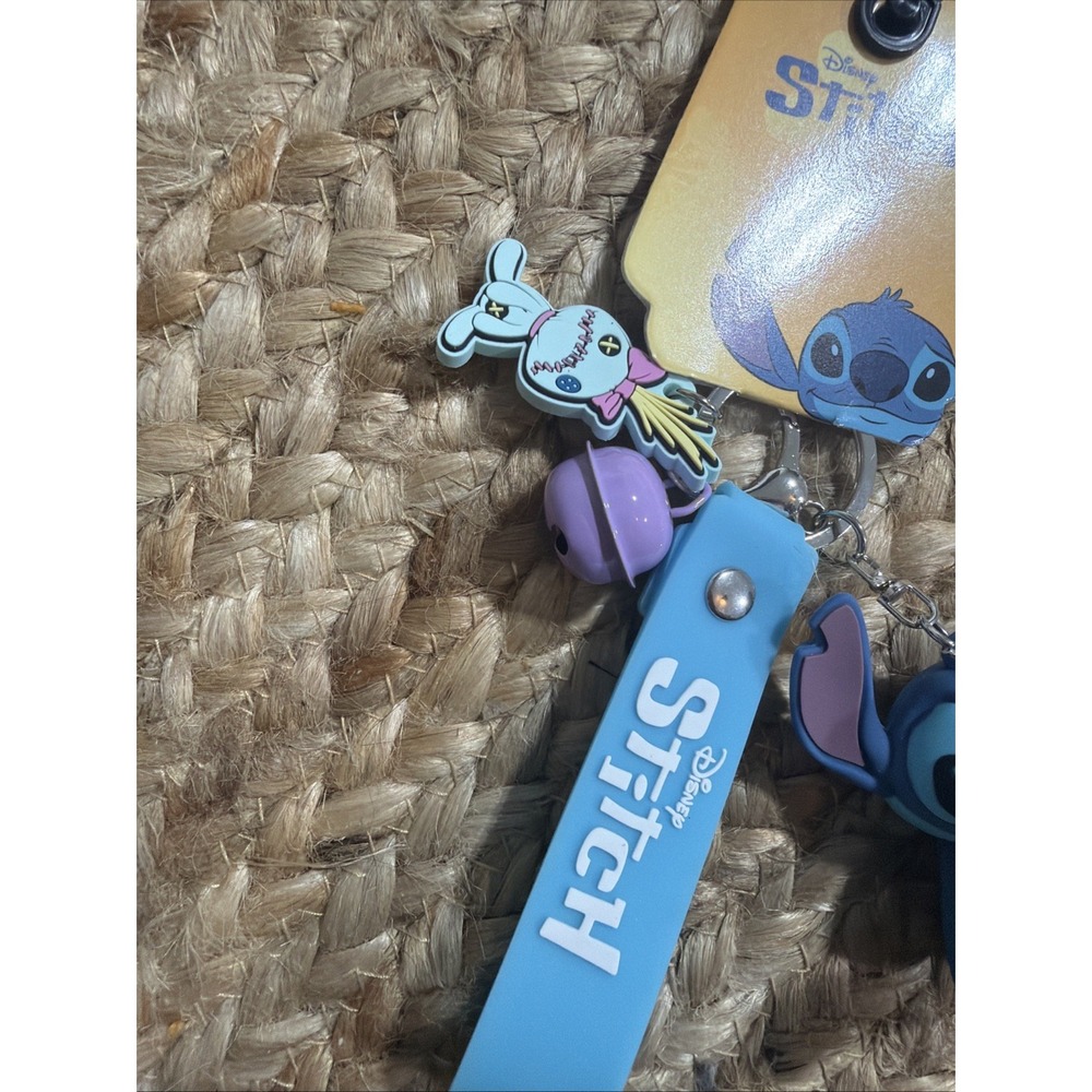 Disney Stitch and Scrump Wristlet Keychain Bag Charm w/Bell - Picture 2 of 8